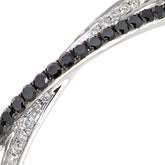 0.15ct Black Diamond and  Diamond Twist Eternity Ring in 9ct White Gold